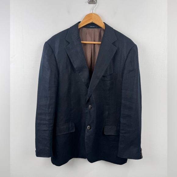 Suitsupply Men Baird McNutt Linen Napoli Black Blazer 44S - Picture 1 of 7